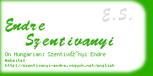 endre szentivanyi business card